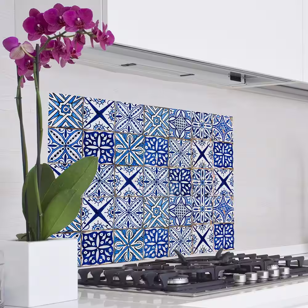 Brewster Blue Azulejos Kitchen Panel Wall Decal