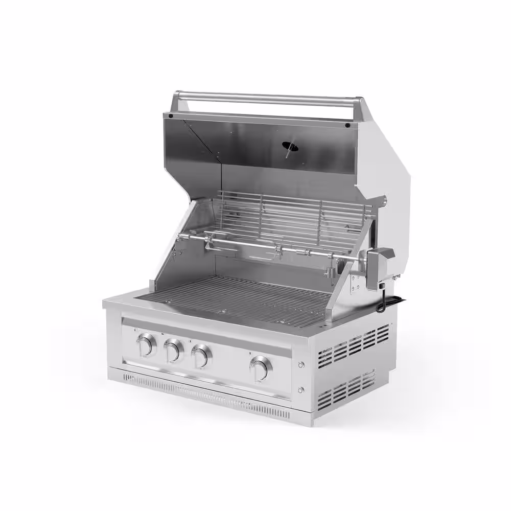 NewAge Products 33 in. Outdoor Kitchen 4-Burner Natural Gas Platinum Grill in Stainless Steel