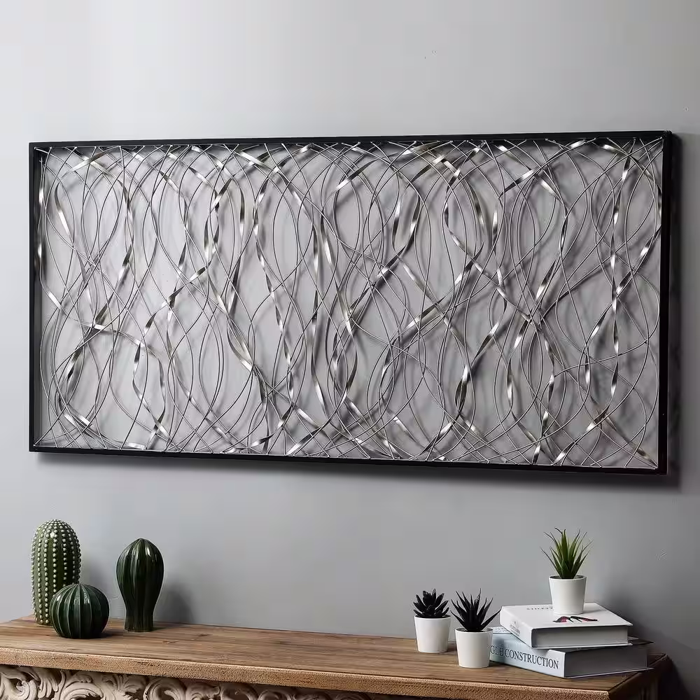 LuxenHome Metal Infinity Rectangular Wall Decor
