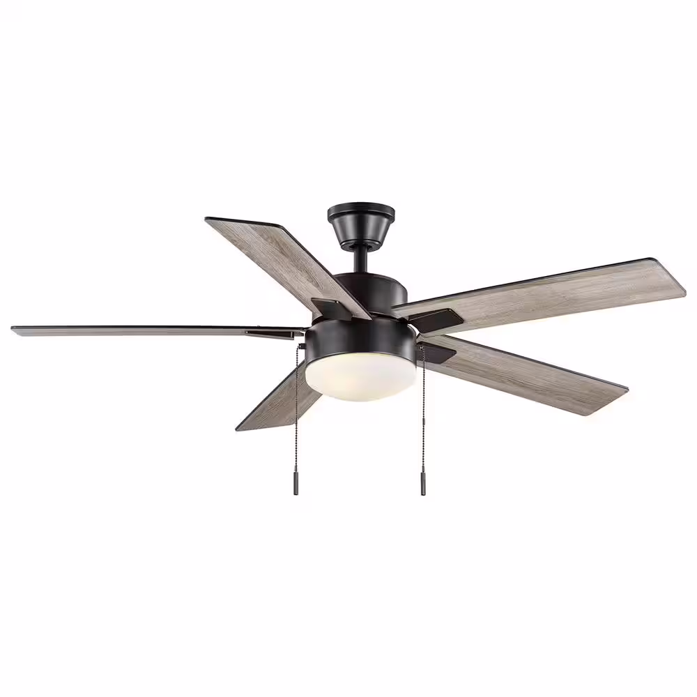 Hampton Bay 52 in. Corwin Indoor/Outdoor Matte Black LED Ceiling Fan with Light Kit