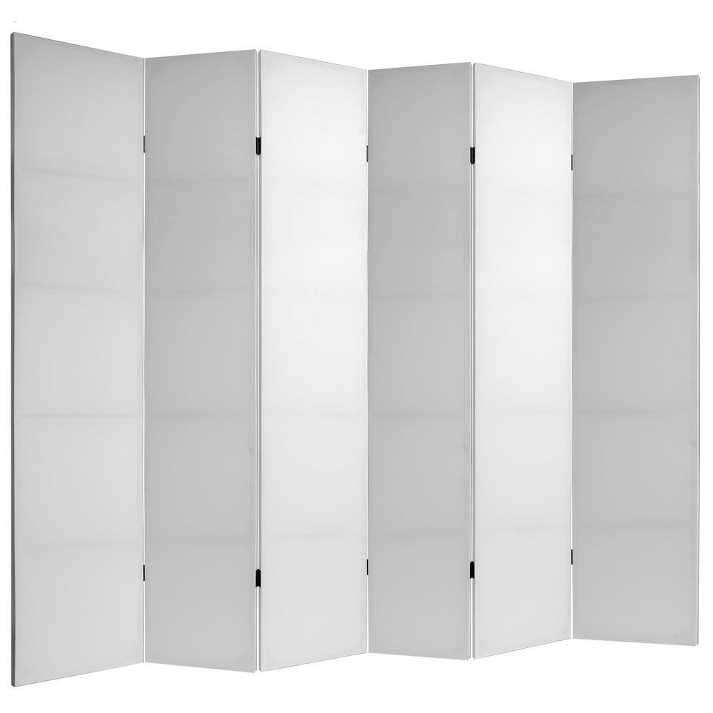Oriental Furniture 6 ft. White Do It Yourself Canvas 6-Panel Room Divider