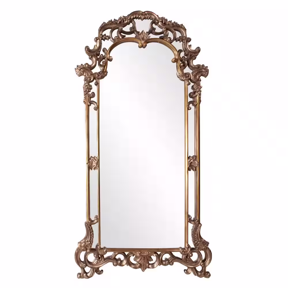 Marley Forrest Oversized Arch Mottled Bronze W/ Antique Silver Accents Classic Mirror (83 in. H x 44 in. W)