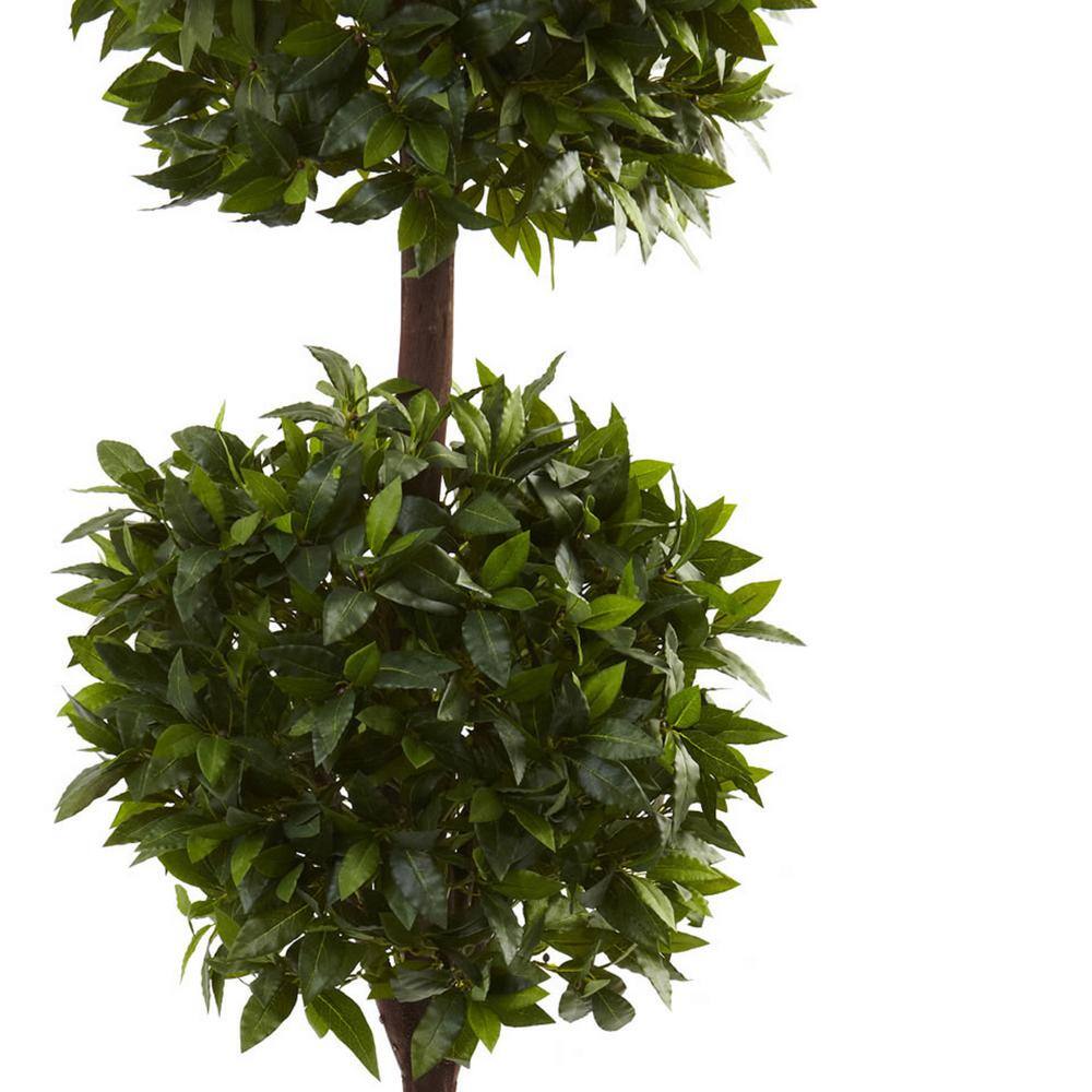 Nearly Natural 6 ft. Artificial Sweet Bay Double Ball Topiary
