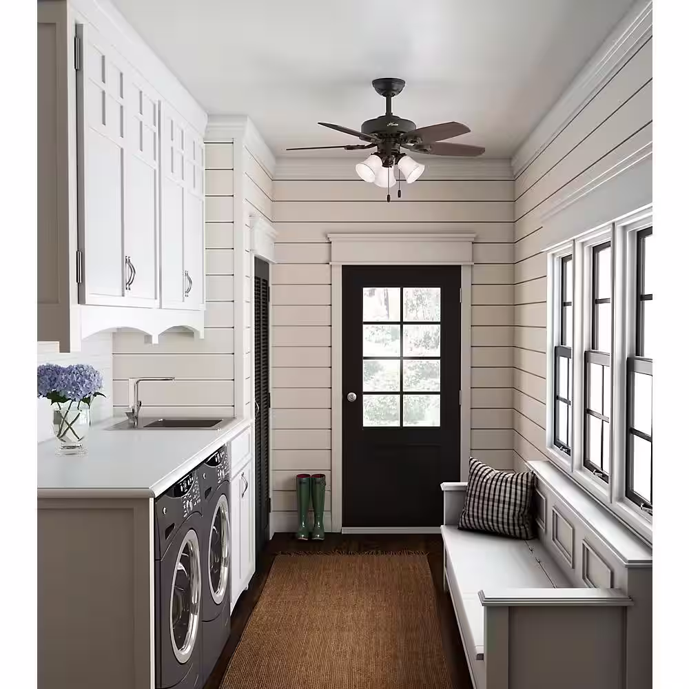 Hunter 42 in. Indoor New Bronze Builder Small Room Ceiling Fan with Light Kit