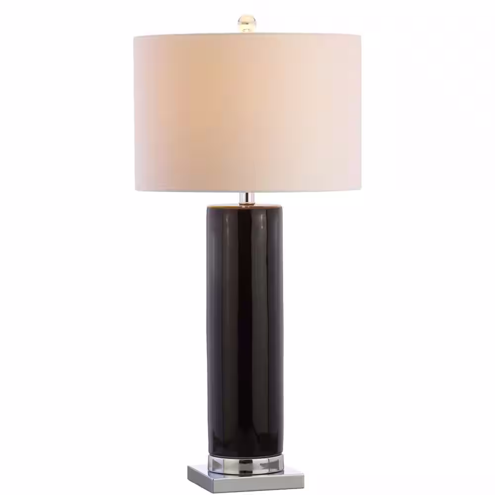 JONATHAN Y Dallas 31.5 in. Black/Chrome Ceramic Table Lamp