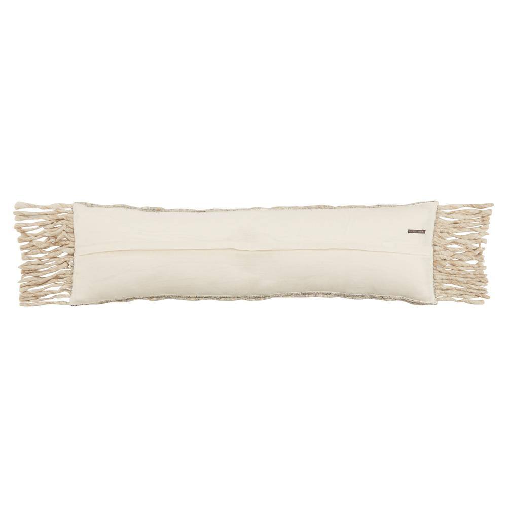 None Clea Gray/Cream 13 in. x 48 in. Polyester Fill Throw Pillow