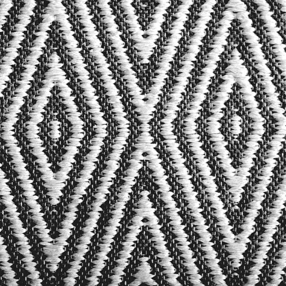 None Oxford Bath Mat 20 in. x 32 in. Cotton Black/White