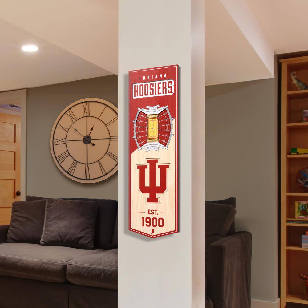 YouTheFan NCAA Indiana Hoosiers 6 in. x 19 in. 3D Stadium Banner-Assembly Hall