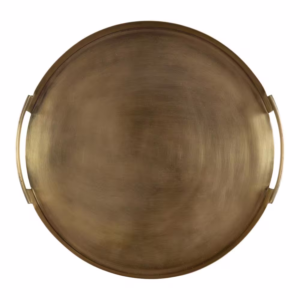 Kate and Laurel Myo 14.75 in. W x 2.75 in. H Gold Round Transitional Framed Decorative Wall Mirror