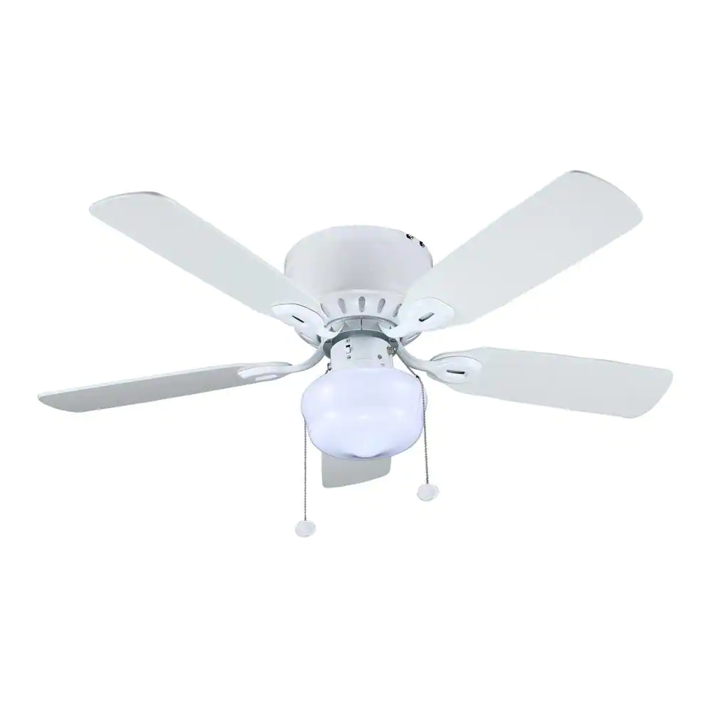 None Kennesaw 42 in. LED Indoor White Ceiling Fan with Light Kit