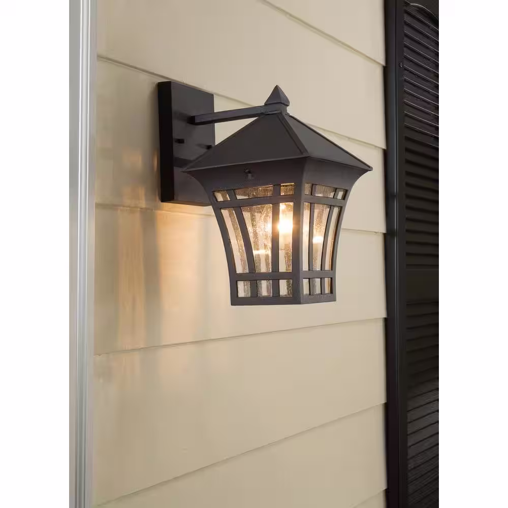 Generation Lighting Herrington 1-Light Black Outdoor Wall Lantern Sconce