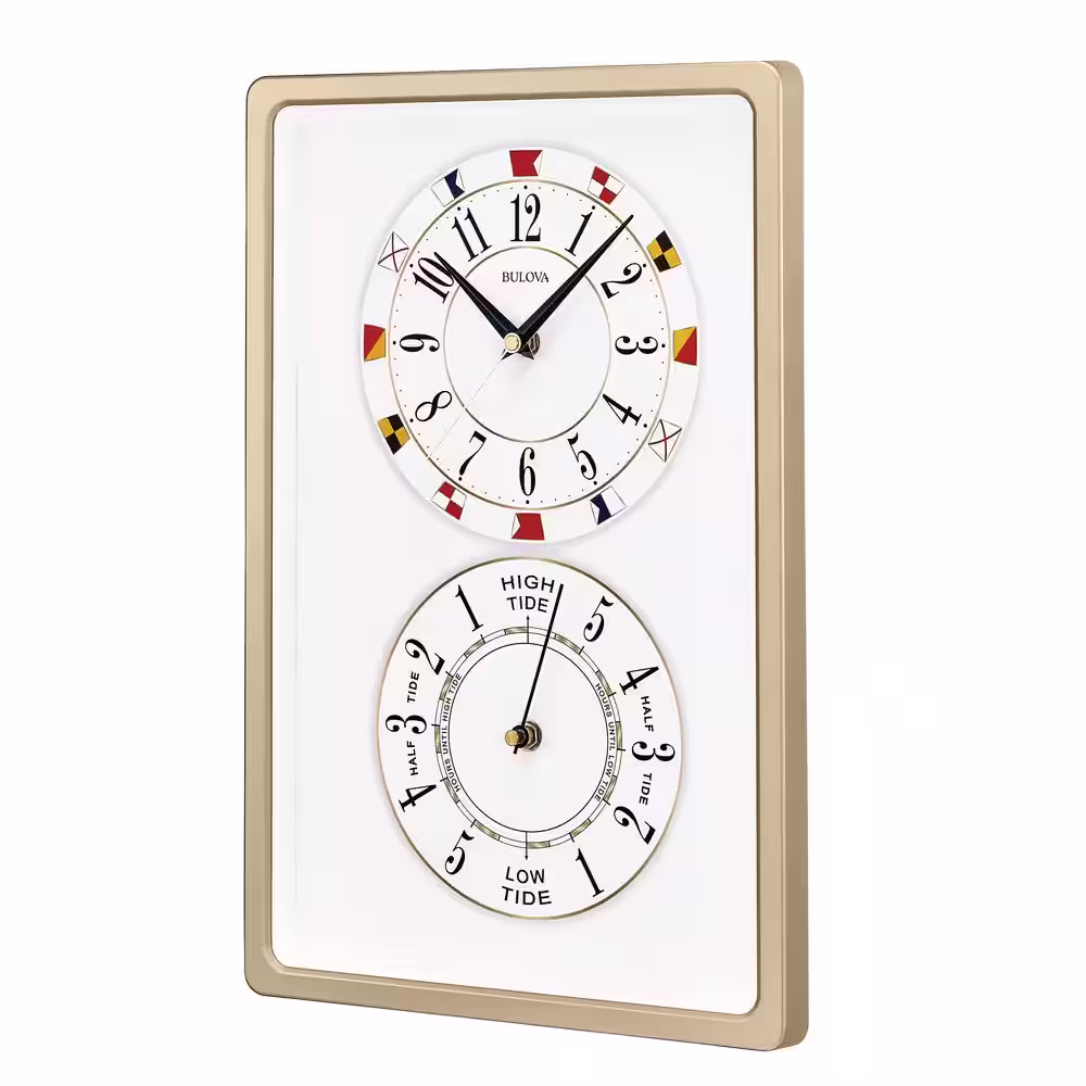 Bulova 16.5 in. H X 11 in. W Rectangular Wall Clock with tide readings
