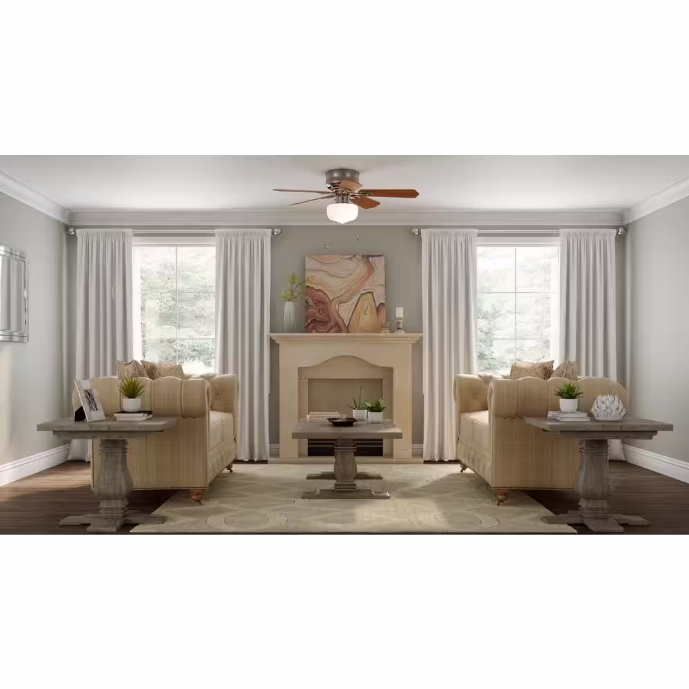 None Middleton 42 in. LED Indoor Brushed Nickel Ceiling Fan with Light Kit