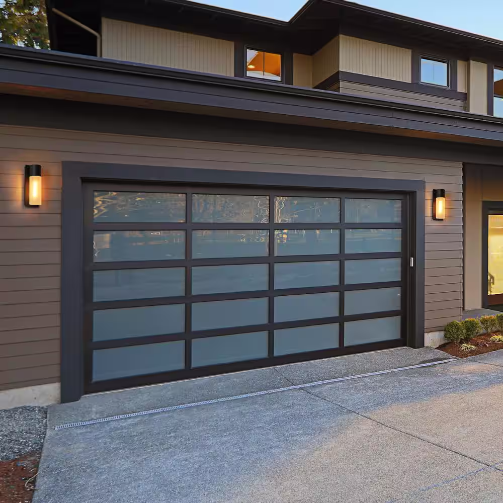 Uolfin 13 in. 1-Light Black Outdoor Wall Lantern Sconce, Mid-Century Modern Outdoor Wall Light with Frosted Glass Shade