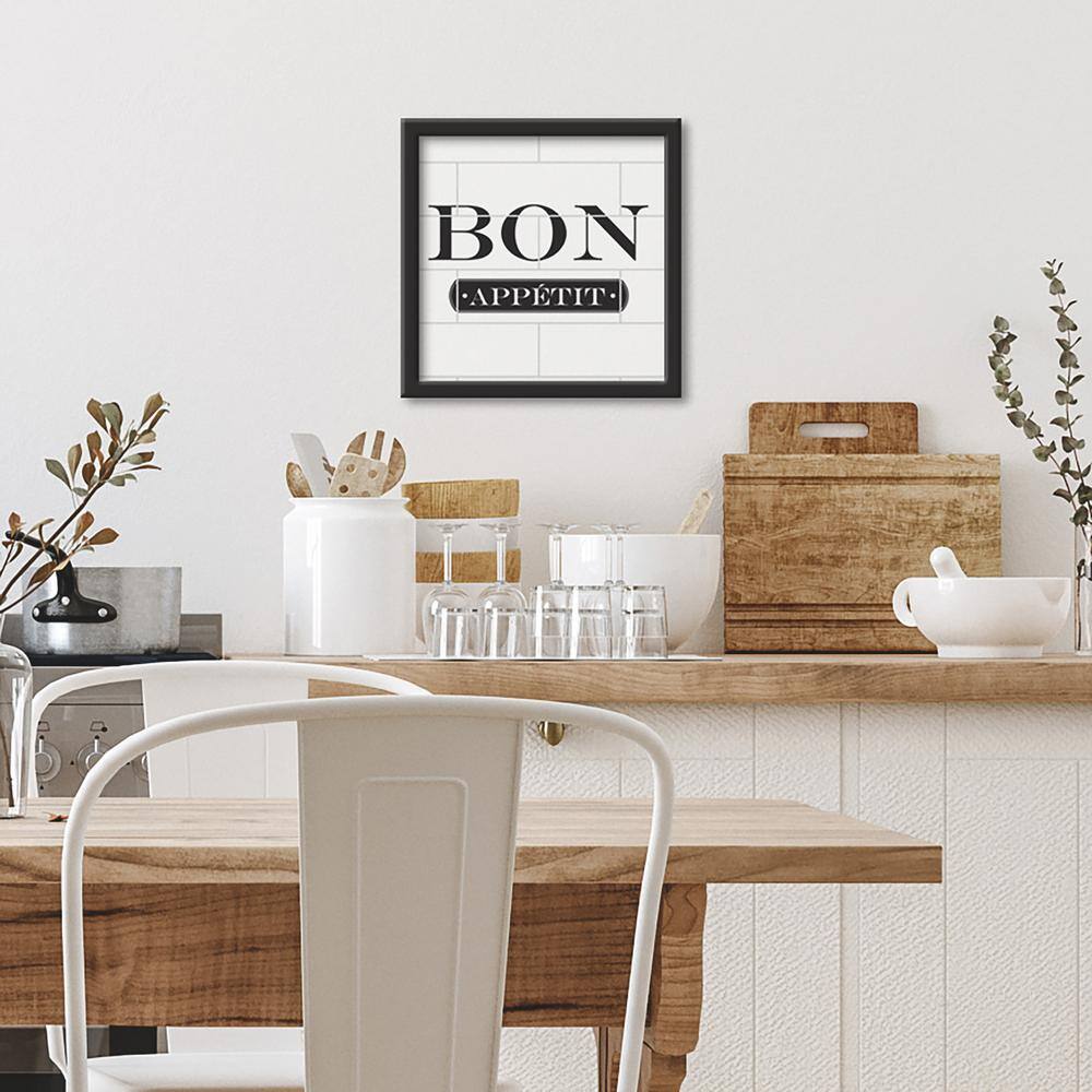 RoomMates Black and White Bon Appetit Tile and Type Framed Wall Art