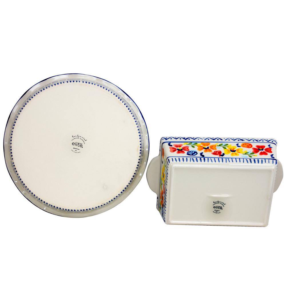 GIBSON ELITE Luxembourg 2-Piece 10.5 in. Pie Dish and 10 in. Bakeware Set In Stoneware