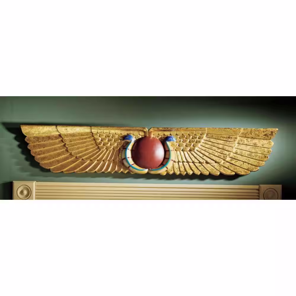 Design Toscano 7.5 in. x 40 in. Egyptian Temple Sculptural Wall Pediment