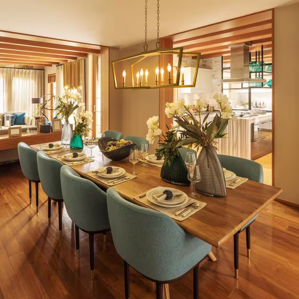 Uolfin Modern Gold Kitchen Candlestick Chandelier, 38 in. 8-Light Bedroom Ceiling Chandelier Light for Living and Dining Room