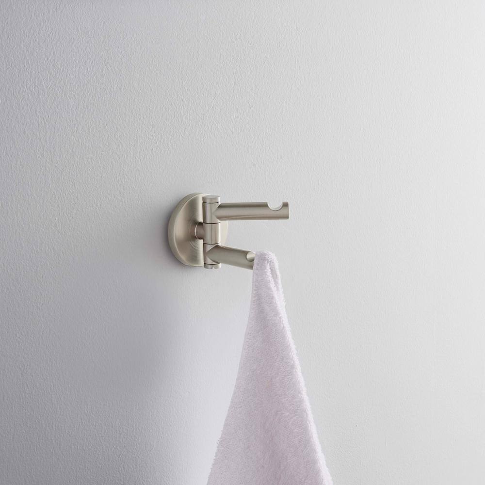 MOEN Align Swivel Double Robe Hook in Brushed Nickel