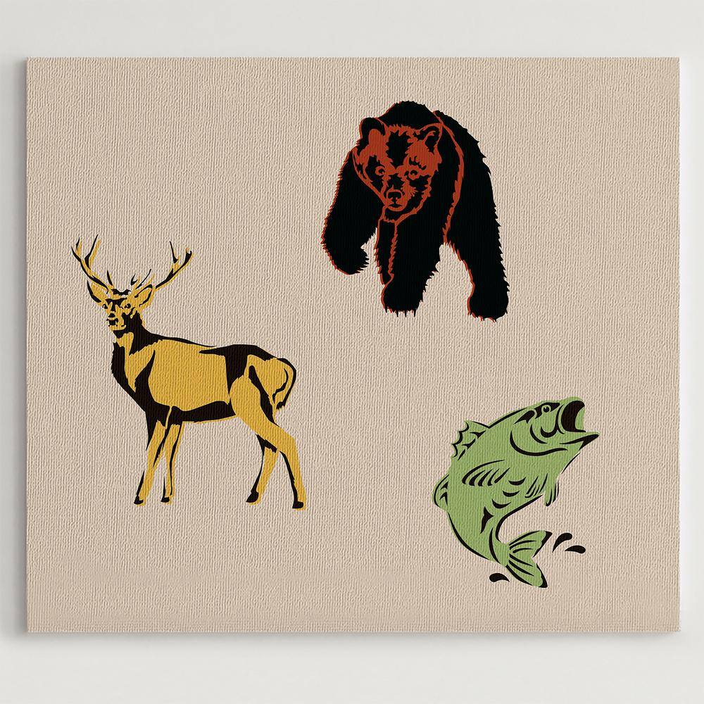 Stencil1 Outdoor Animals Stencil (3-Pack)