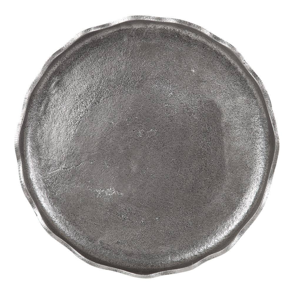Kate and Laurel Alessia 16.00 in. W Round Silver Metal Decorative Tray