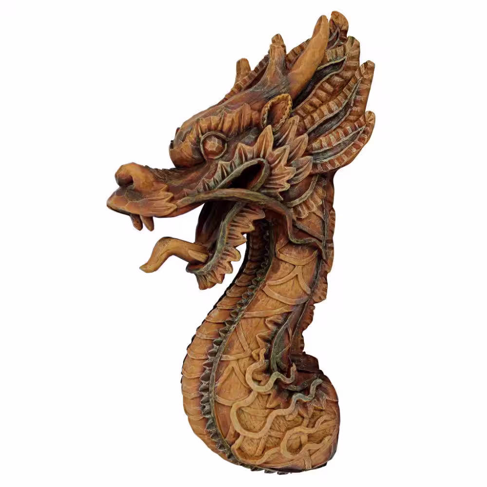 Design Toscano 18.5 in. x 5.5 in. The Fire Dragon Wall Sculpture