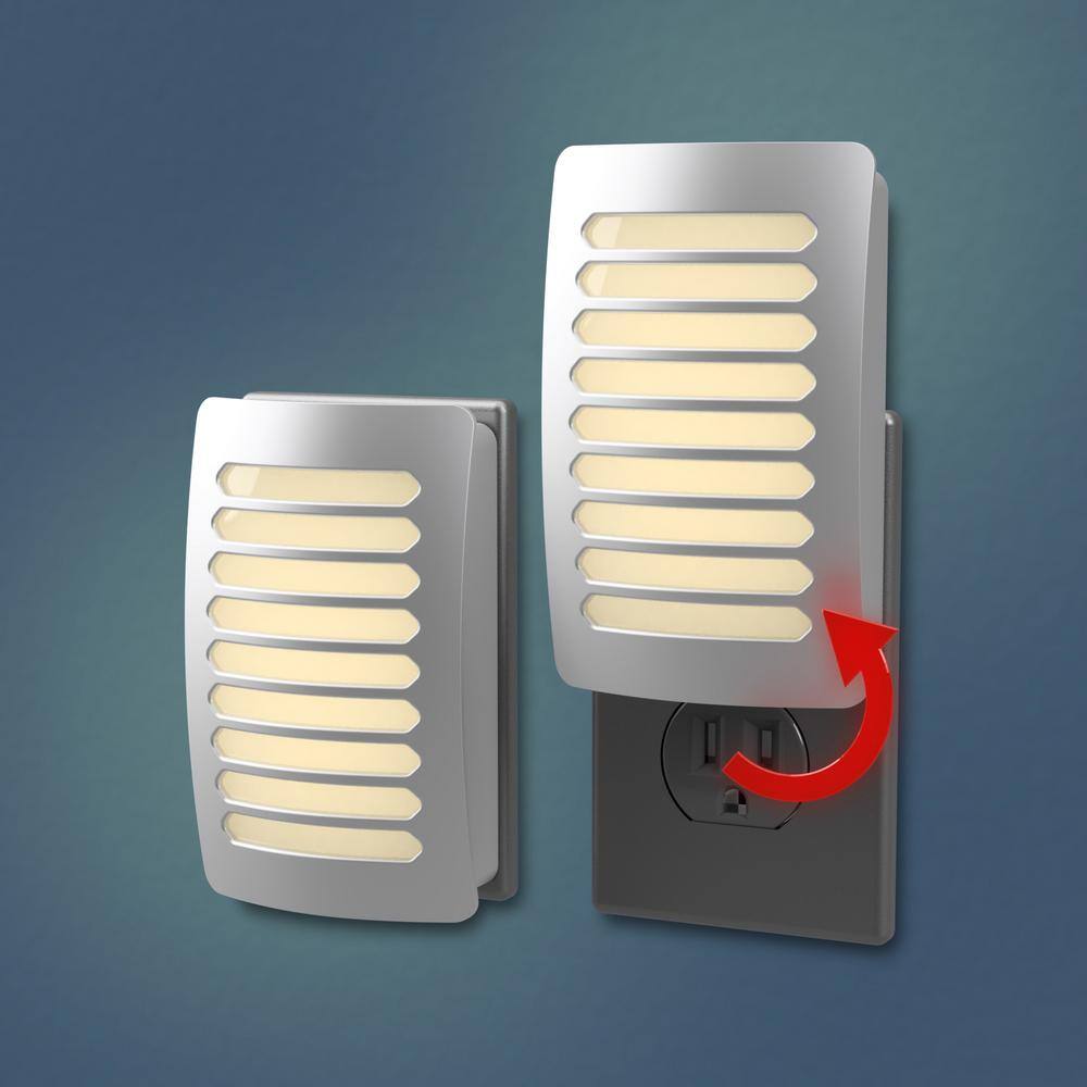 Westek Satin Nickel Louver Decoplug LED Night Light