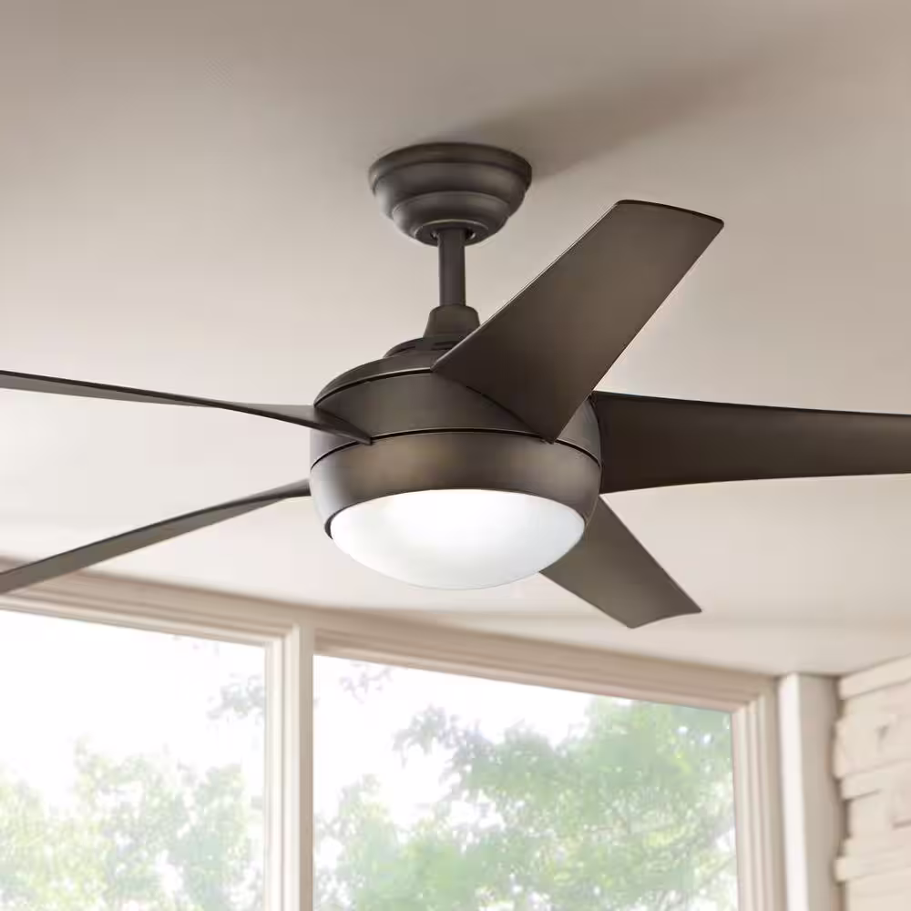 Home Decorators Collection Windward IV 52 in. Indoor LED Oil-Rubbed Bronze Ceiling Fan with Light and Remote Works with Google Assistant and Alexa