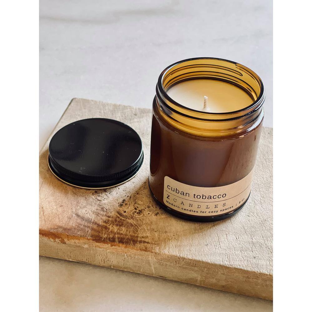 Z CANDLES Cuban Tobacco Amber Jar Candle 8 oz.