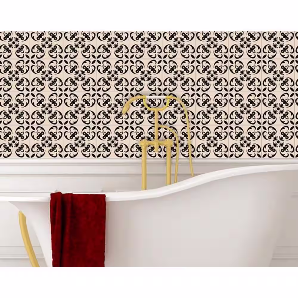 HomeRoots Amelia Brown 7 in. x 7 in. Vinyl Peel and Stick Tile (8.17 sq. ft./Pack)