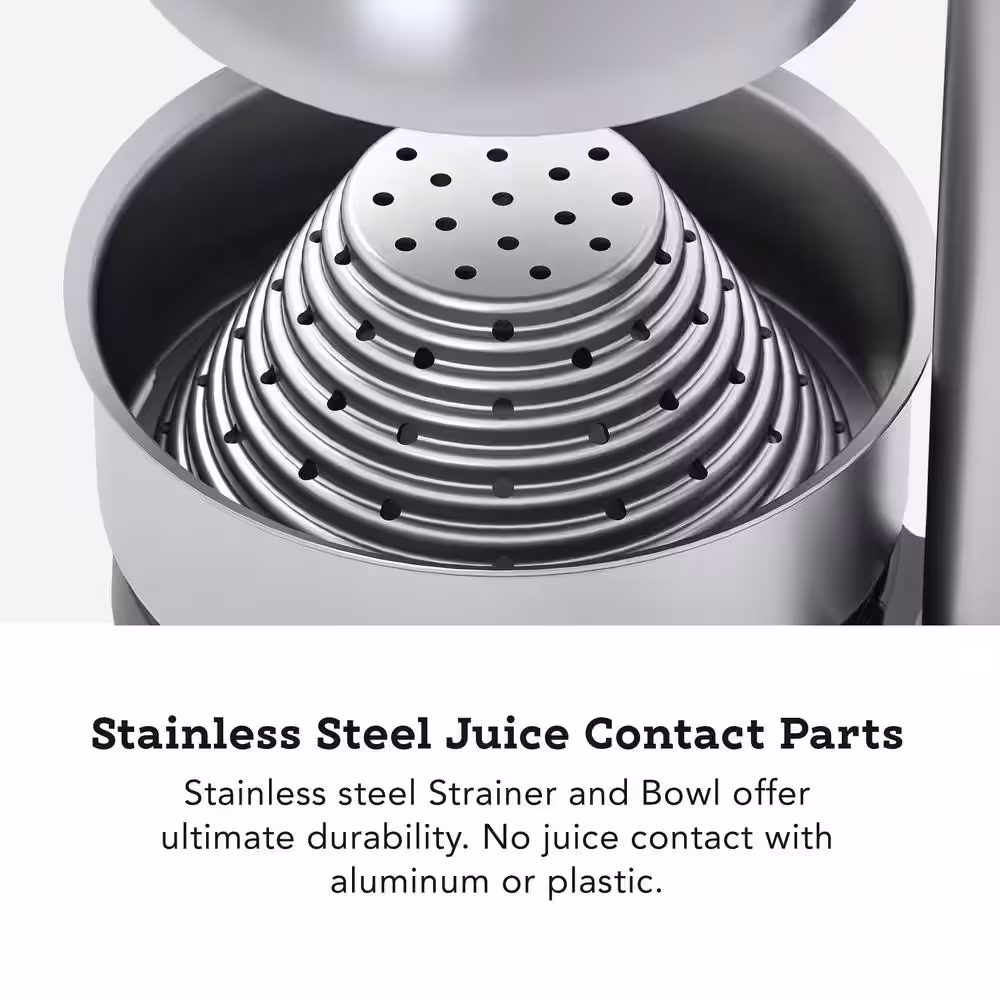 Tribest MJP-100 Stainless Steel Grey Manual Juice Press for Cold Press Citrus Juice