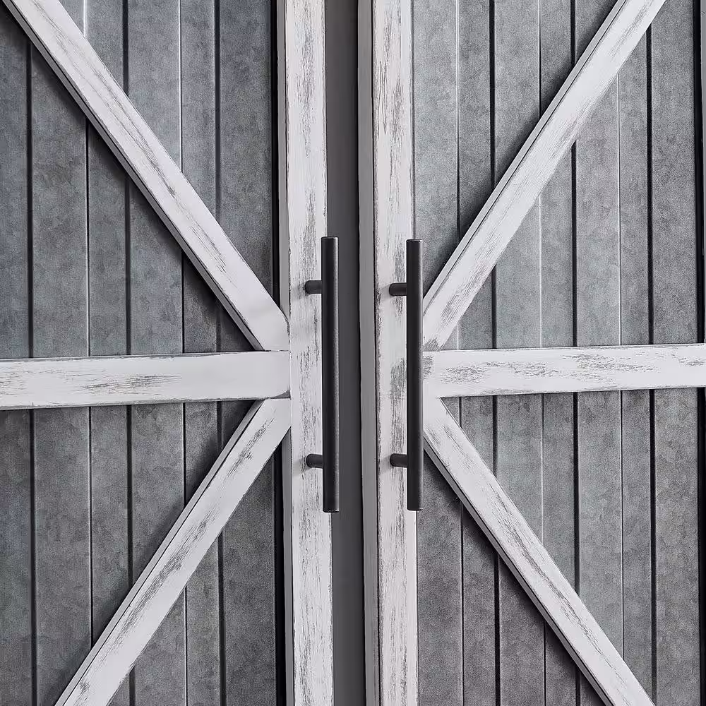 None 14 x 2 x 34 in. Wood White Carriage Farmhouse Barn Door Plaque 2-Piece Set