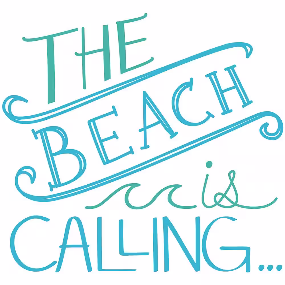 WallPops 19.5 in. x 17.25 in. Beach is Calling Wall Decal