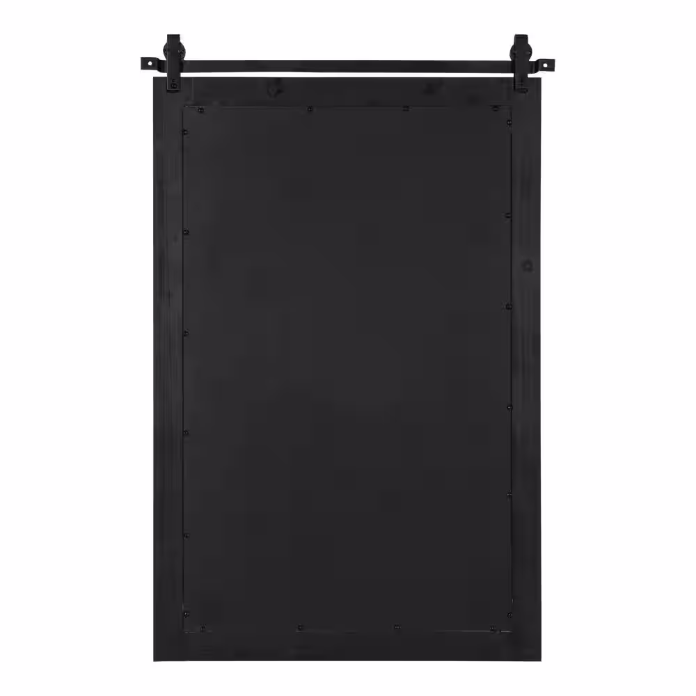 Kate and Laurel Cates 38.75 in. H x 25.50 in. W Rectangle Wood Framed Black Mirror