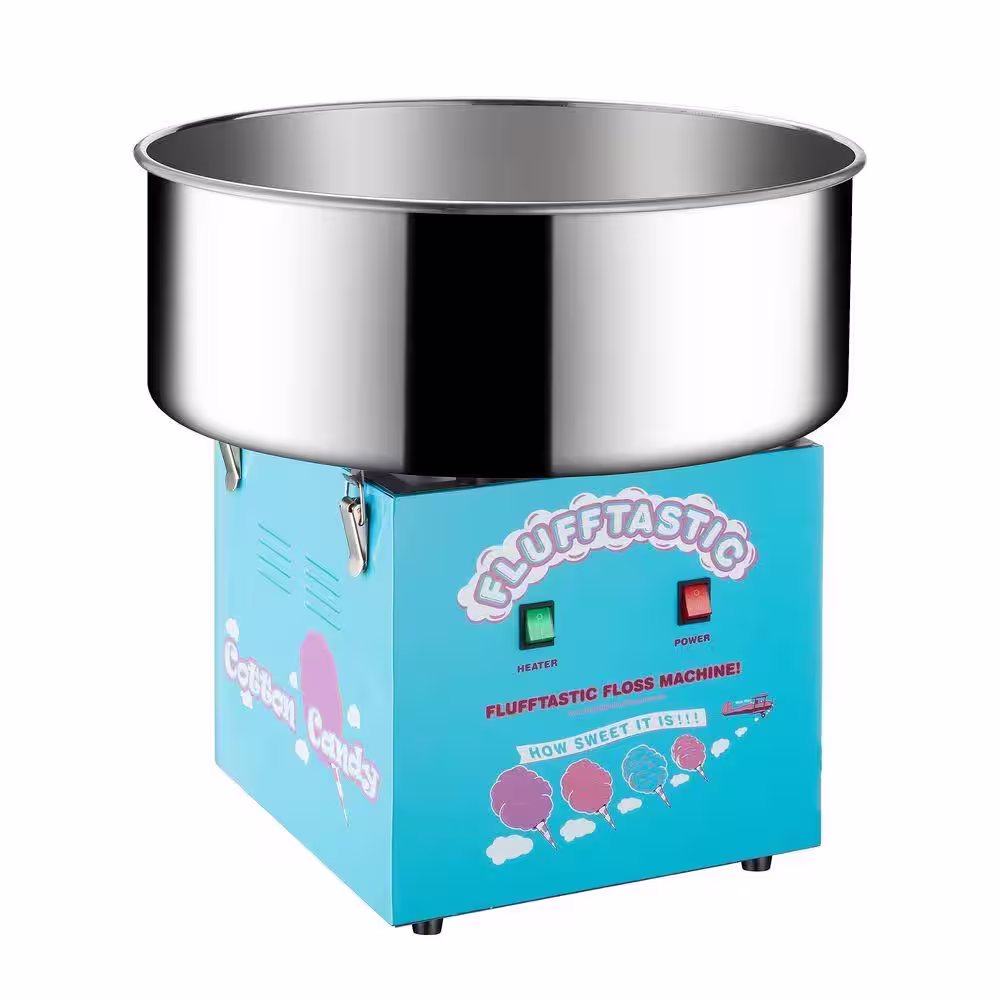 GREAT NORTHERN Flufftastic Blue Countertop Cotton Candy Machine with Sugar Scoop