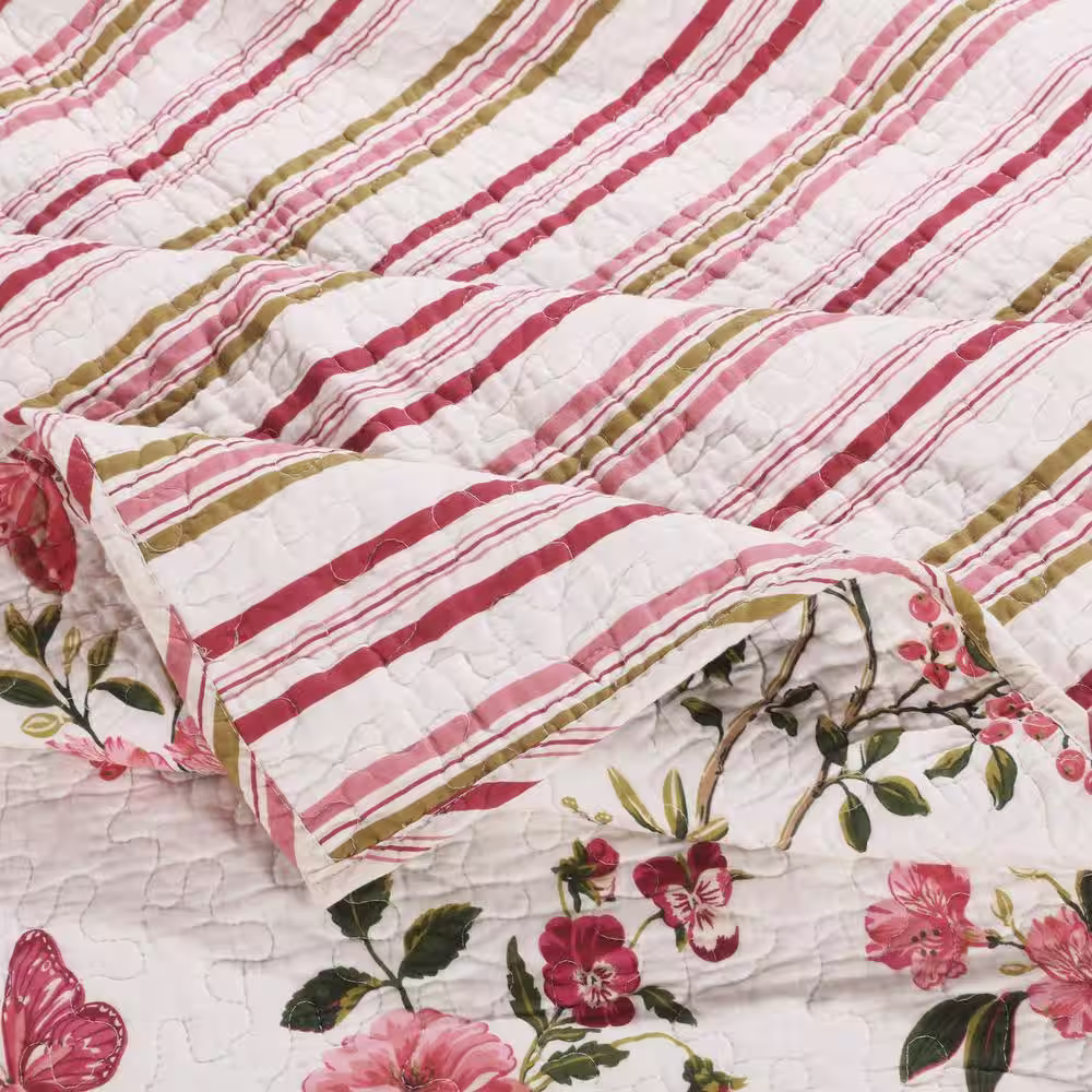 Greenland Home Fashions Butterflies Multi Quilted Cotton Throw