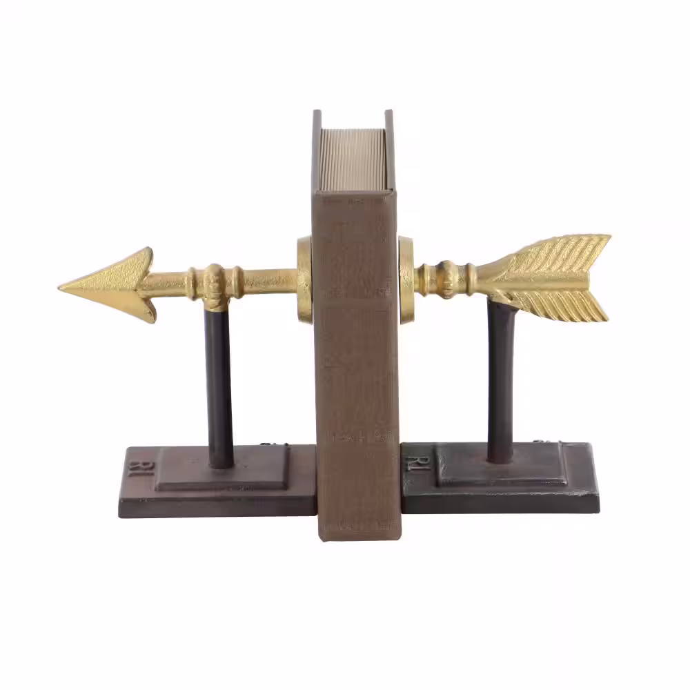 Litton Lane Black Glass Arrow Bookends (Set of 2)
