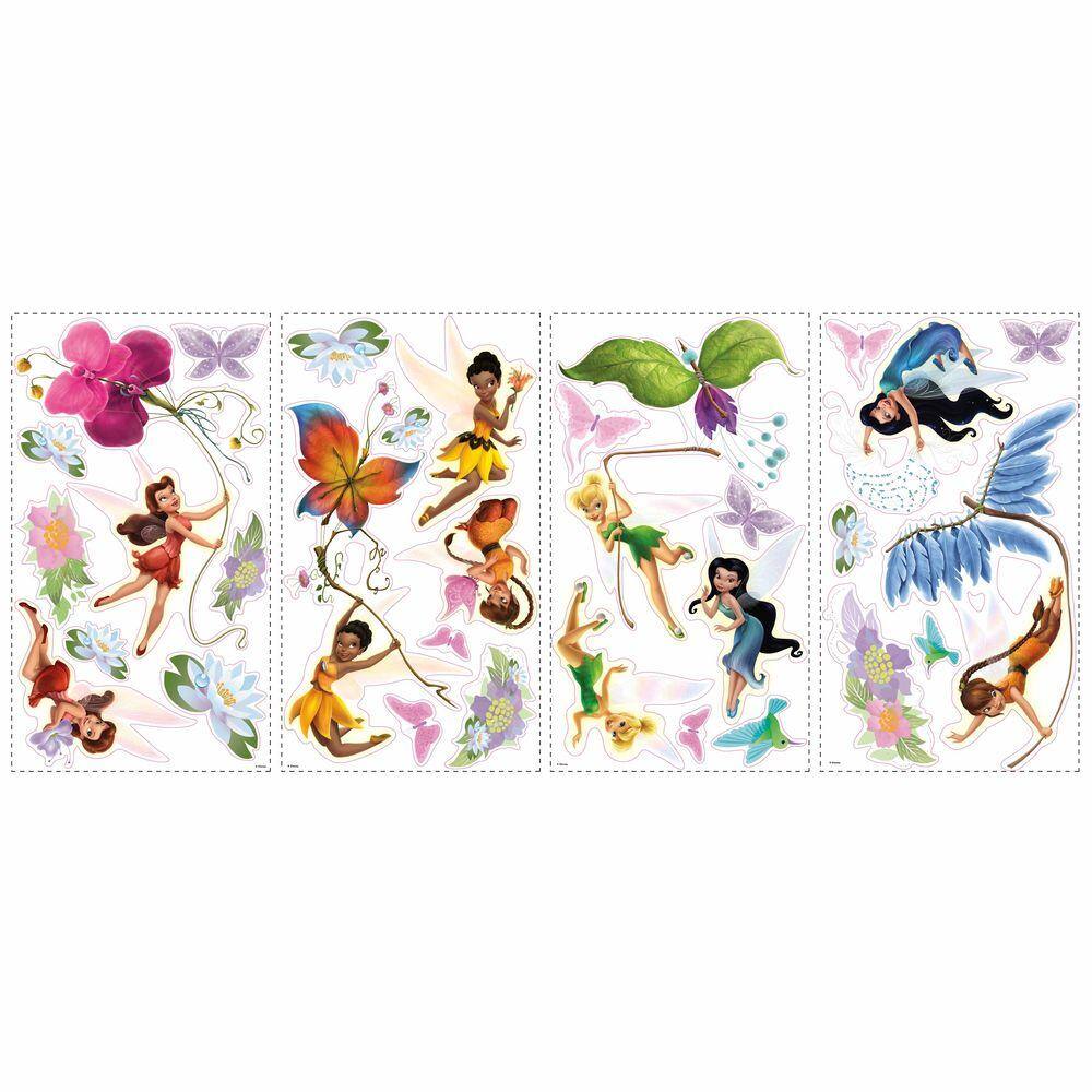 RoomMates 5 in. x 11.5 in. Disney Fairies 30-Piece Peel and Stick Wall Decals