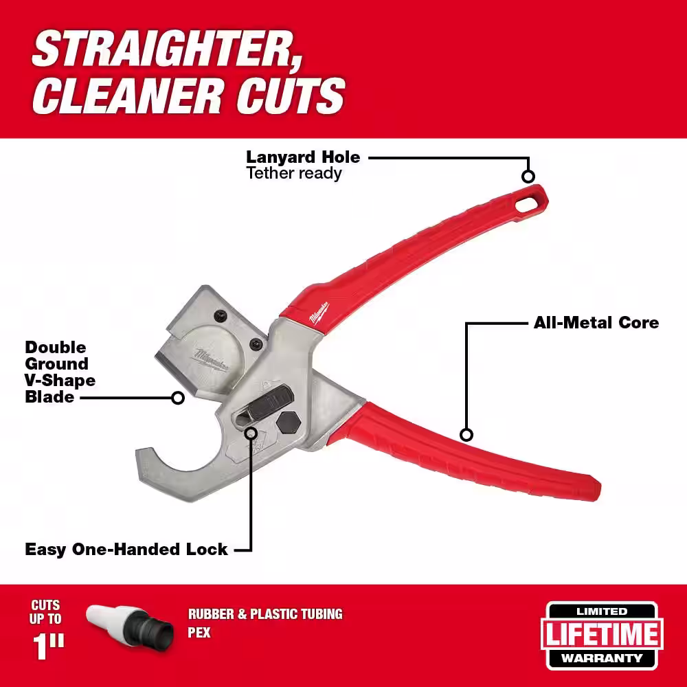 Milwaukee 1 in. Pex & Tubing Cutter with 1 in. Constant Swing Copper Tubing Cutter (2-PC)