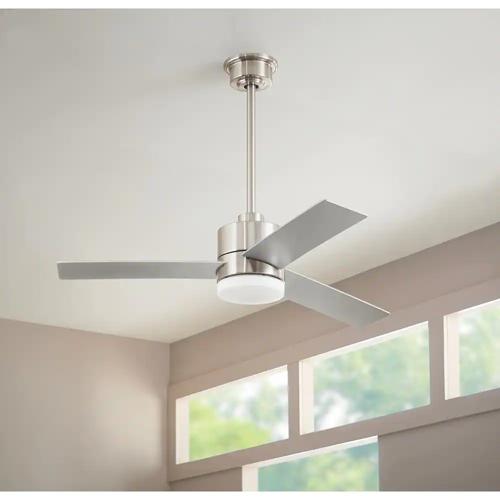 Hampton Bay Madison 52 in. Integrated LED Brushed Nickel Ceiling Fan with Light and Remote Control with Color Changing Technology