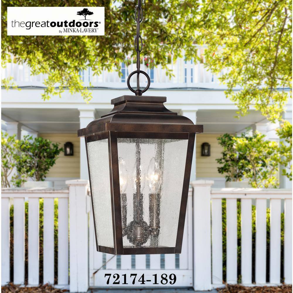 the great outdoors by Minka Lavery Irvington Manor 3-Light Chelsea Bronze Outdoor Chain Hung