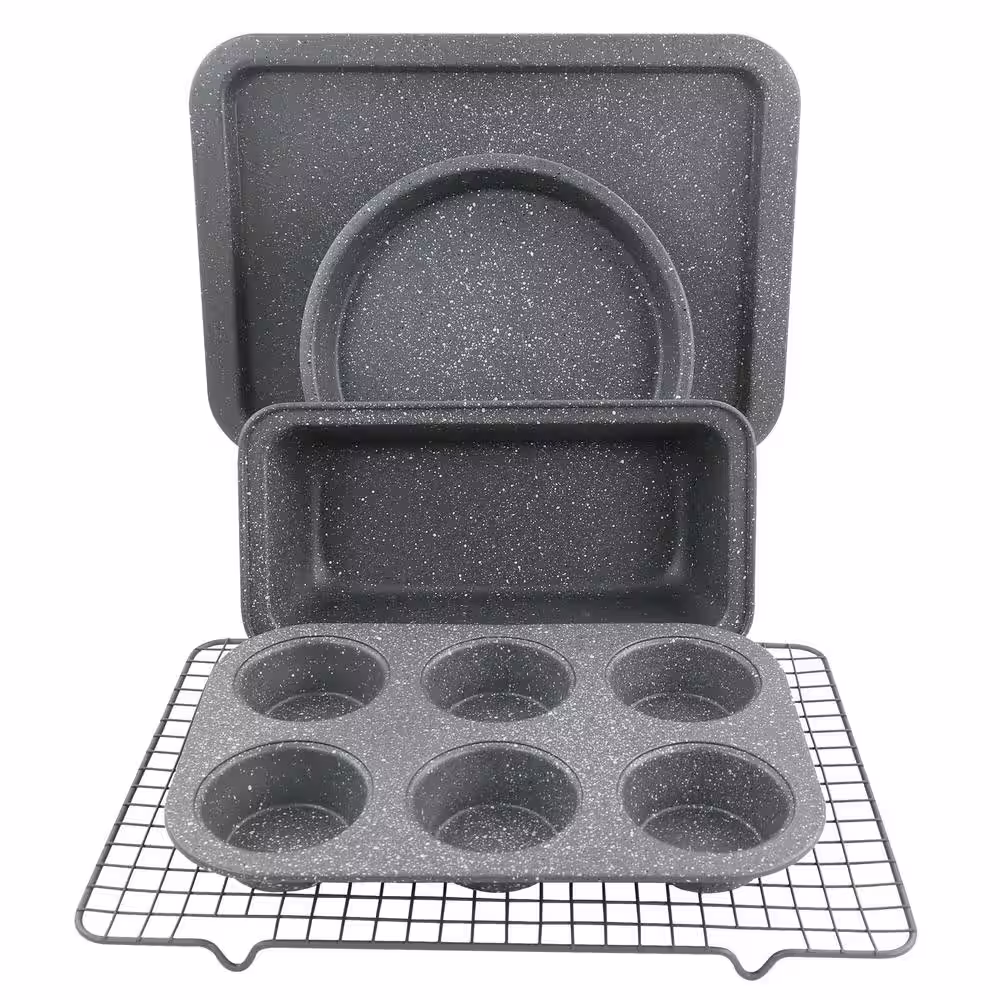 Oster 6-Piece Carbon Steel Non Stick Bakeware Set in Greystone