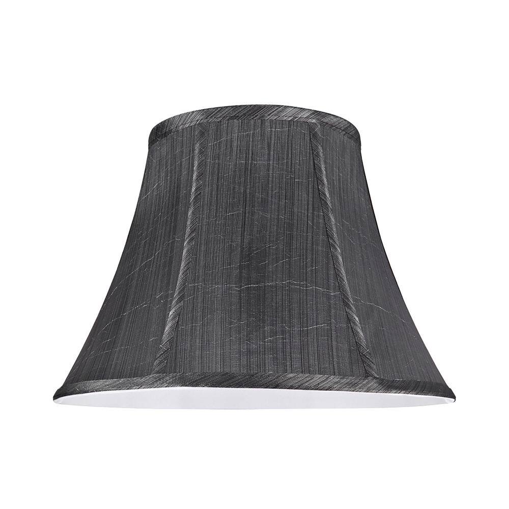 Aspen Creative Corporation 13 in. x 9.5 in. Grey and Black Striped Pattern Bell Lamp Shade