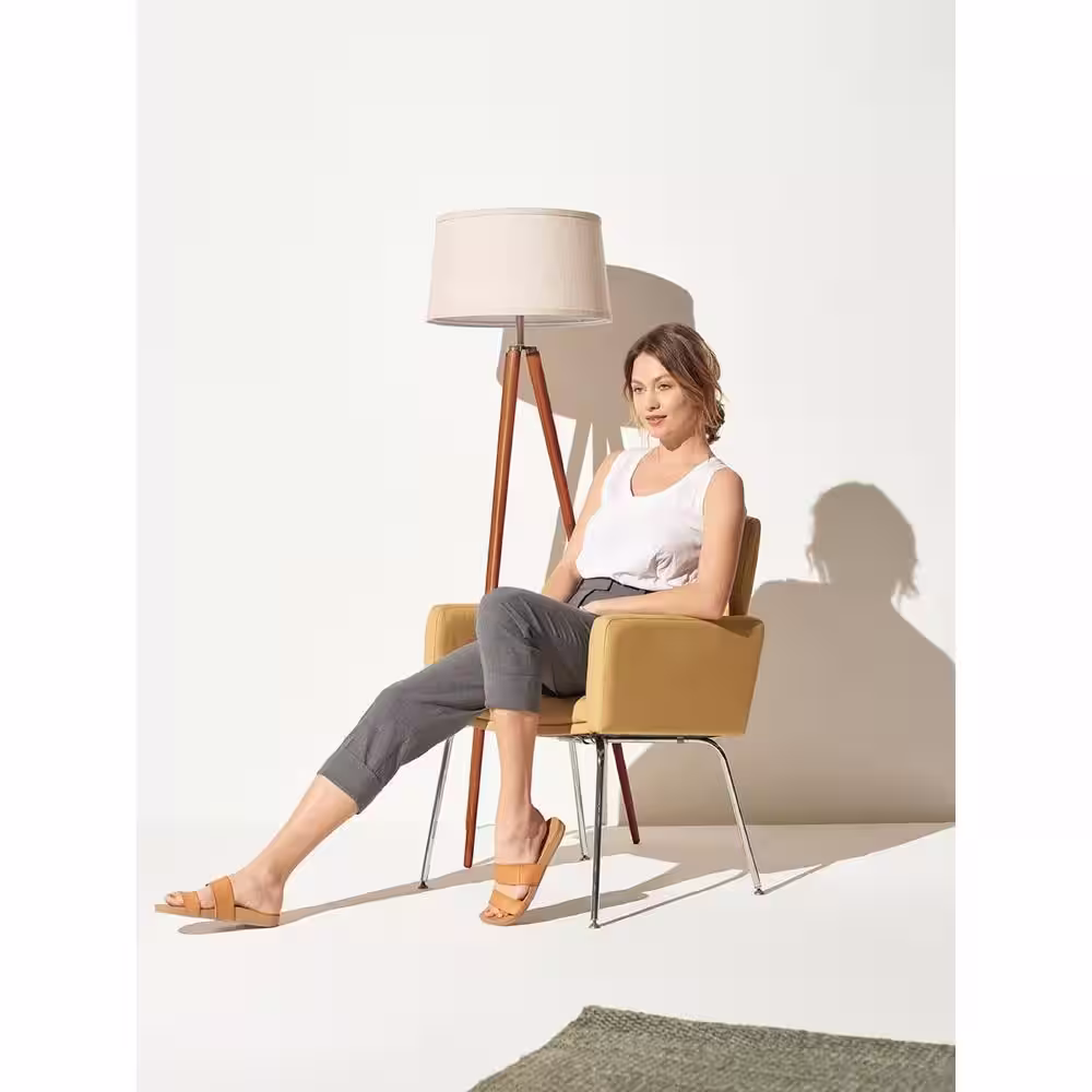 Brightech Emma 61 in. Walnut Brown LED Tripod Floor Lamp