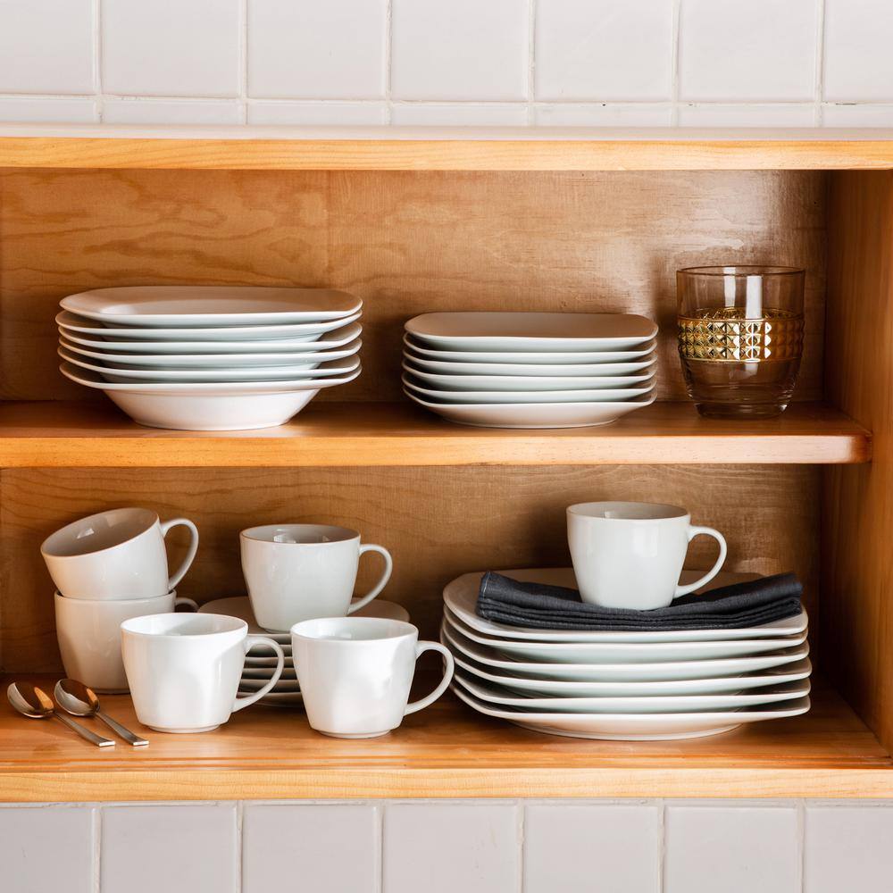 MALACASA Julia 30-Piece Casual Ivory White Porcelain Dinnerware Set (Service for 6)