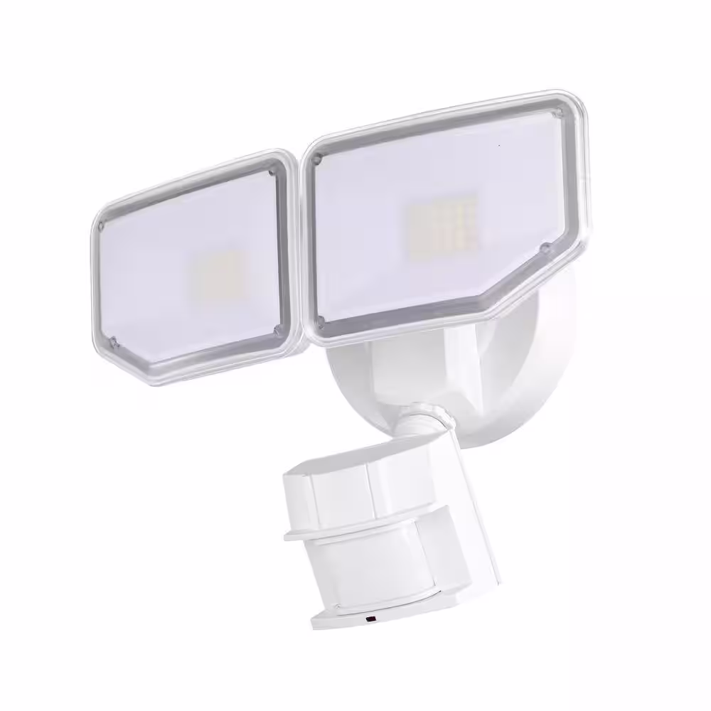 AWSENS 40-Watt 180-Degree White Motion Activated Outdoor Integrated LED Security Flood Light with PIR Dusk to Dawn Sensor