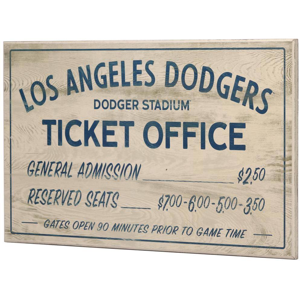 Open Road Brands Los Angeles Dodgers Vintage Ticket Office Wood Wall Decor