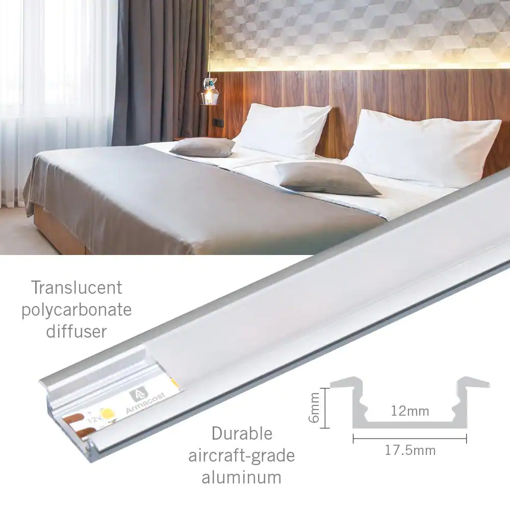 None RibbonFlex LED Tape Light Recessed Channel and Diffuser System