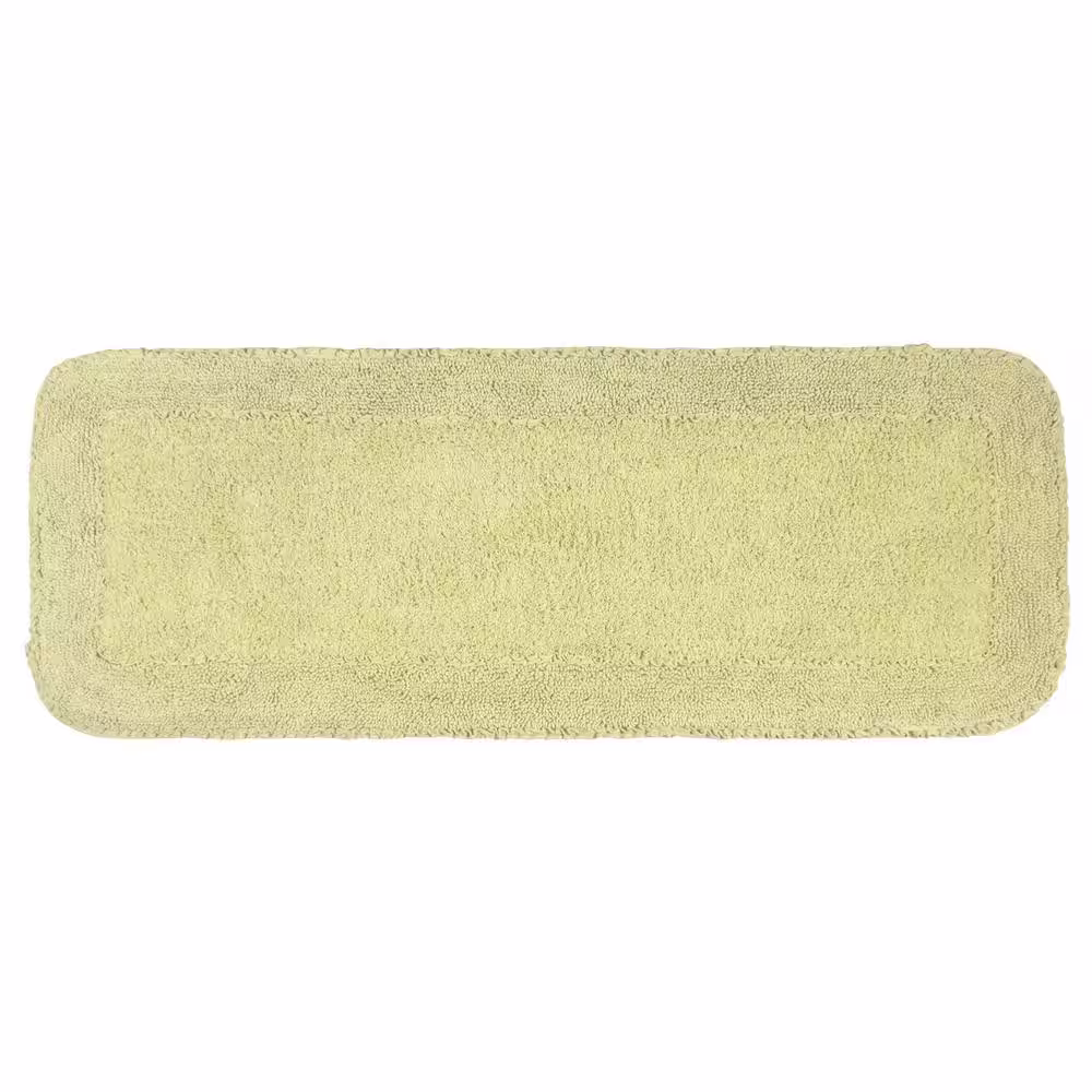 None Radiant Collection 21 in. x 54 in. Green Cotton Bath Rug