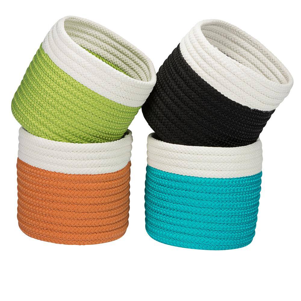 Colonial Mills 10 in. x 10 in. x 8 in. Orange Dipped Mini Round Polypropylene Basket